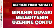 Bozkurt’ta yıkım var, binanın duvarı belediyenin üzerine düştü