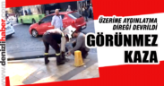 Üzerine aydınlatma direği devrildi