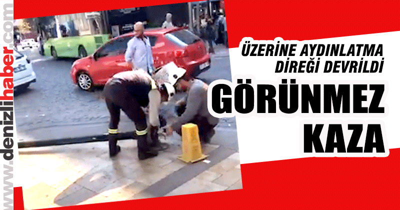 Üzerine aydınlatma direği devrildi