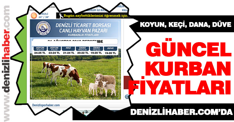 Günlük kurbanlık fiyatlarını bu ilandan görebilirsiniz