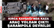 Kırca Kavşağı’da bir araç şarampole devrildi