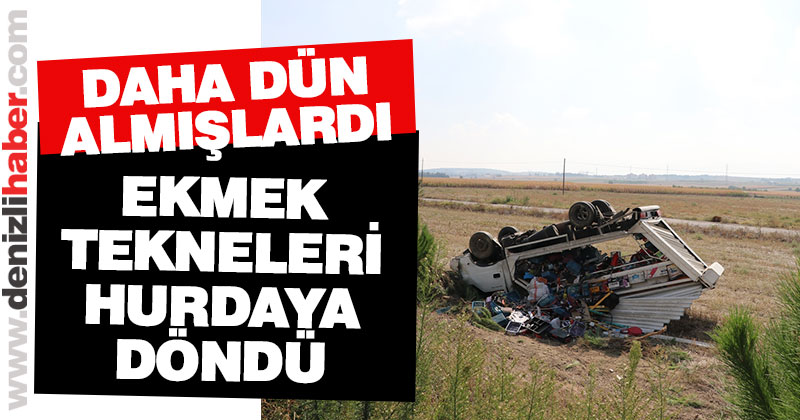 Yeni aldıkları kamyonetle dönüş yolunda kaza yaptılar