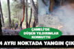 Çameli’de dört ayrı noktaya düşen yıldırımlar yangına neden oldu