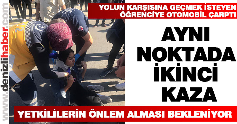 Yolun karşısına geçmek isteyen öğrenciye otomobil çarptı