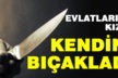 Çocuklarına kızan anne kendini bıçakladı