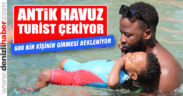 Pamukkale’deki antik havuzda turist bereketi