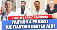 PAÜ’nün 4 Projesi Birden TÜBİTAK tarafından destek aldı