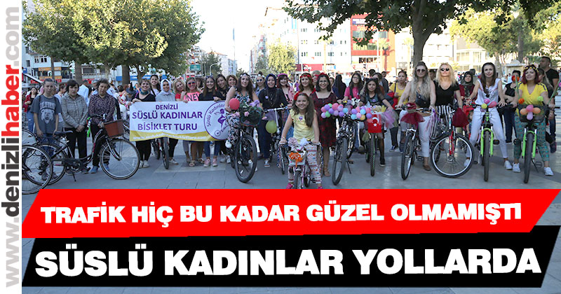 Süslü kadınlar 3. kez pedal çevirdi, renkli görüntüler ortaya çıktı