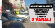 Kaldırımda yürüyen iki kişiye otomobil çarptı