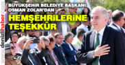 Zolan’dan hemşehrilerine teşekkür