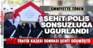 Şehit polis memuru için tören