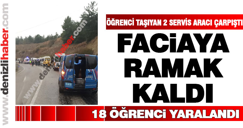 Babadağ’da iki öğrenci servisi çarpıştı: 18 yaralı