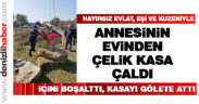 Annesinin evinden çelik kasa çaldı