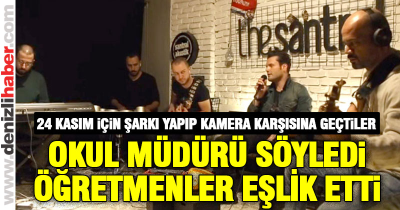 Okul müdürü öğretmenler günü için şarkı söyledi, klip çekti