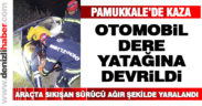 Dere yatağına devrilen otomobilin sürücüsü ağır yaralandı