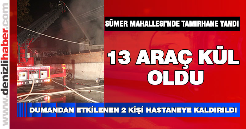 TIR tamirhanesi alevlere teslim oldu: 13 araç yandı