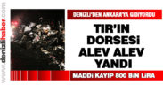Tekstil ürünü dolu TIR alev alev yandı