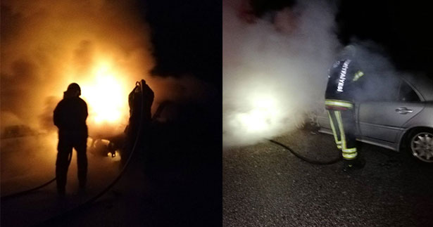 Lüks otomobil alevlere teslim oldu