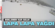Beklenen kar geldi, Bozdağ’daki Denizli Kayak Merkezi’ne lapa lapa kar yağdı