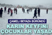 Çameli güne beyaz örtüyle uyandı