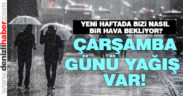 Çarşamba günü kent genelinde yağış var