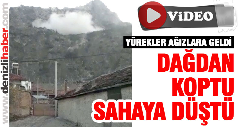 Dağdan kopan dev kaya parçası yürekleri ağızlara getirdi