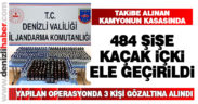 Denizli’de 484 şişe kaçak içki ele geçirildi