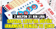 Sayısal Loto’da büyük ikramiye Denizli’ye çıktı