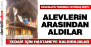 Çıkan yangında evin balkonunda mahsur kaldılar