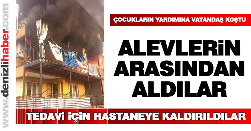 Çıkan yangında evin balkonunda mahsur kaldılar