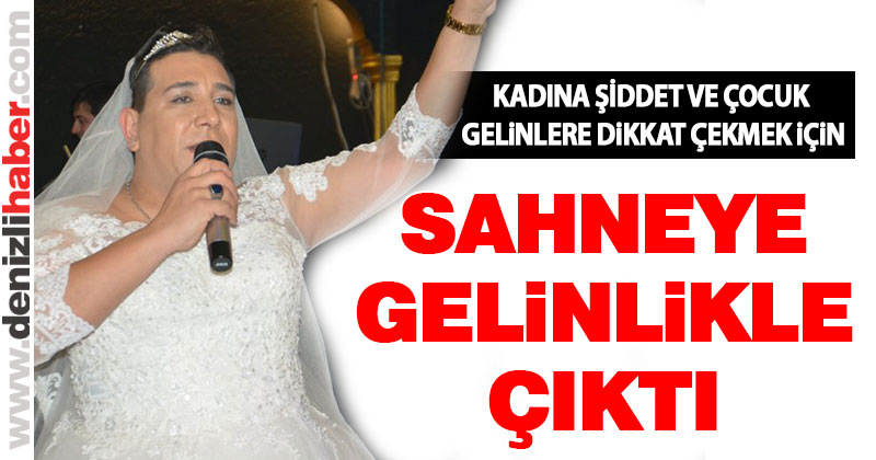 Kadına şiddete karşı gelinlikli tepki