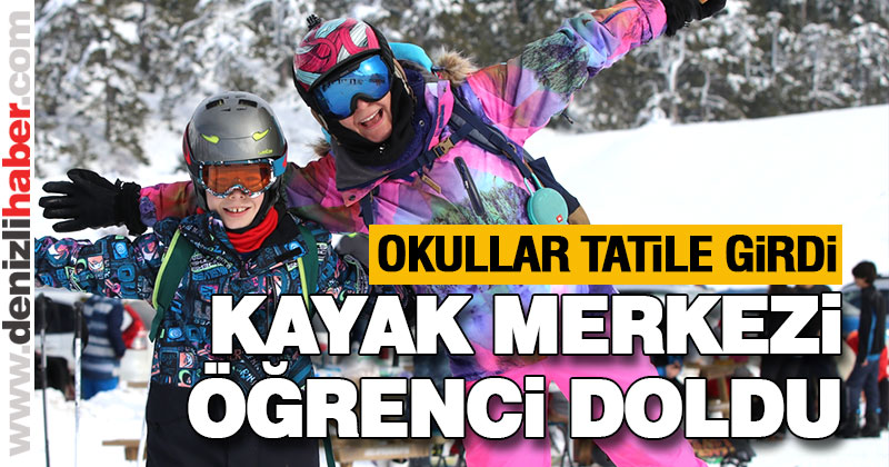 Denizli Kayak Merkezi’nde yarıyıl tatili yoğunluğu yaşanıyor