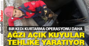 Sarayköy’de 5 metrelik kuyuya düşen kedi kurtarıldı