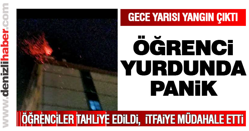 Çivril öğrenci yurdunda yangın paniği