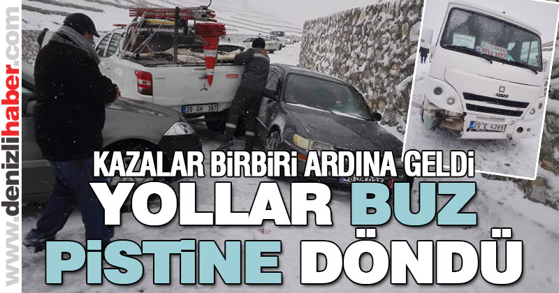 Buzlanma nedeniyle araçlar birbirine girdi