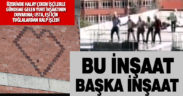 Üzerinde halay çekilen yurt inşaatının duvarına şimdi de tuğlalardan kalp figürü işlendi