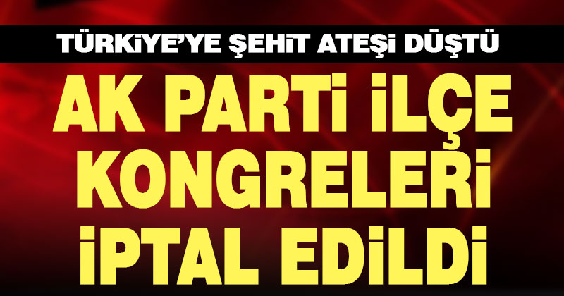 AK Parti ilçe kongreleri şehitler nedeniyle iptal edildi