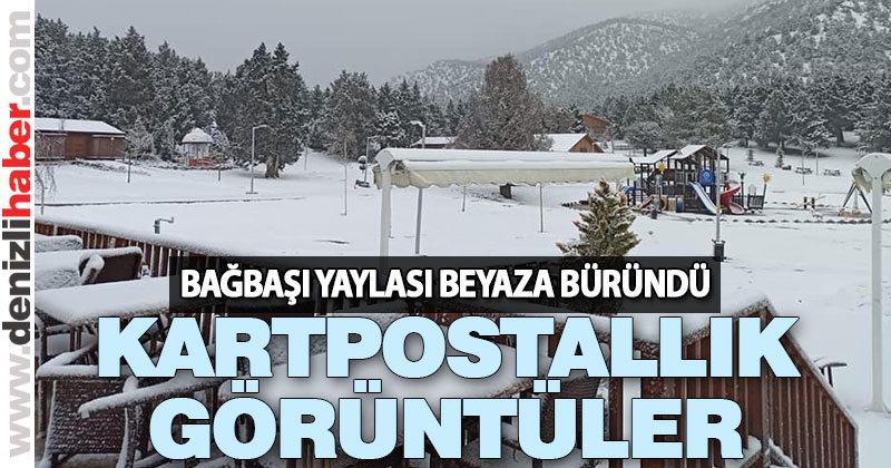 Bağbaşı Yaylası beyaza büründü, ortala kartpostallık görüntüler çıktı