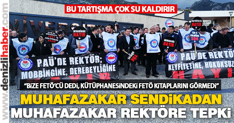 Hükümete yakın sendikadan üniversite önünde ‘mobbing’ eylemi