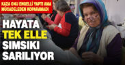 Tek elini kullanamayan kadın, yaptığı dikiş-nakış ile dikkat çekiyor