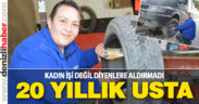 Duygu usta 20 senedir lastik tamirciliği yapıyor