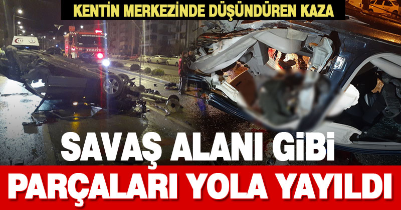 Kaza sonrası ortalık savaş alanına döndü
