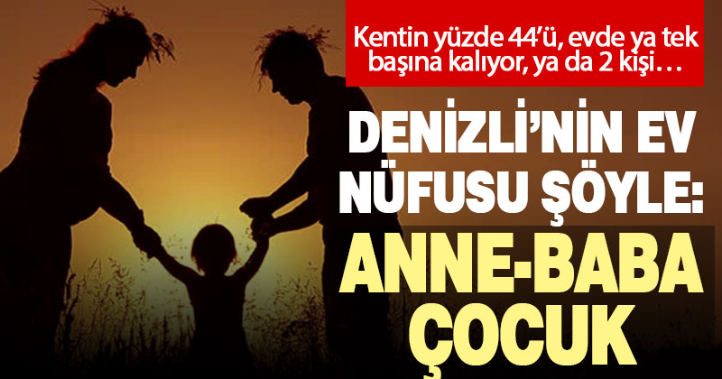 Denizli’de bir evde ortalama 3 kişi yaşıyor