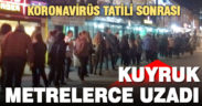 Öğrencilerin otobüs bileti kuyruğu