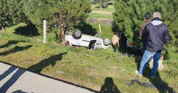 Kımkısık’ta otomobil takla attı: 2 yaralı