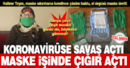 Denizlili Halime Teyze, koronovirüse karşı el örgüsü maske üretti
