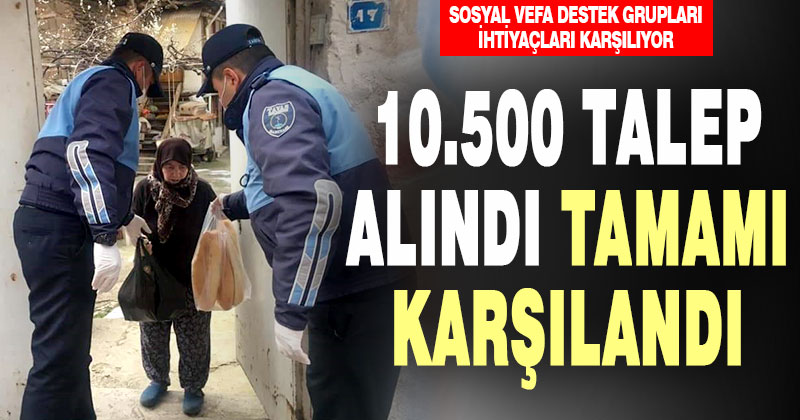 Vefa Sosyal Destek Guruplarına gelen 10 bin 562 talep yerine getirildi