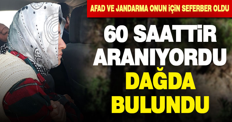 60 saattir kayıp olan kadın, dağlık alanda bulundu