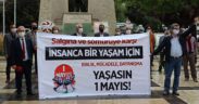 Sosyal mesafeli 1 Mayıs kutlaması