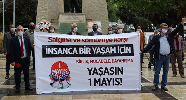 Sosyal mesafeli 1 Mayıs kutlaması